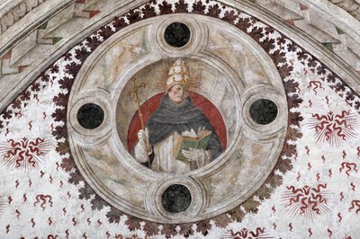 Rappresentazione di un papa domenicano (Innocenzo V o Benedetto XI) (Un papa domenicano) Affresco di Bernardino Zenale e Bernardino Butinone da Bernadino and Zenale B.  Butinone