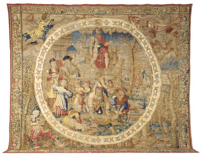 Arazzo allegorico di Bruxelles che raffigura il mese di dicembre da "I mesi del medaglione", c.1525 da Bernard van Orley