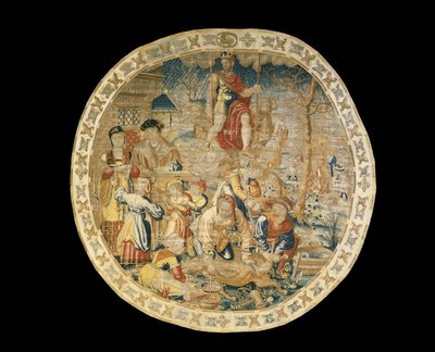 Arazzo allegorico di Bruxelles che raffigura il mese di dicembre da "I mesi del medaglione", c.1525 da Bernaert van Orley