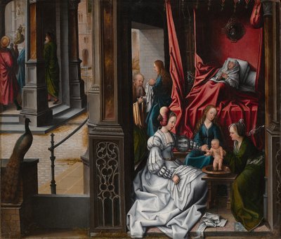 La nascita e il battesimo di San Giovanni Battista, ca. 1514-15 da Bernard van Orley