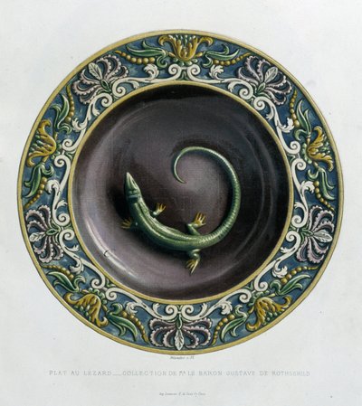 Piatto al lucertola - Piatto ceramico, in "L