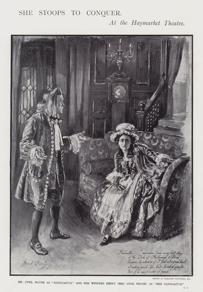 Una rappresentazione della commedia di Oliver Goldsmith 