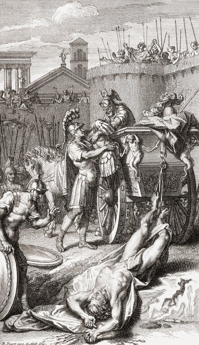 La morte di Achille. (stampa) da Bernard (after) Picart