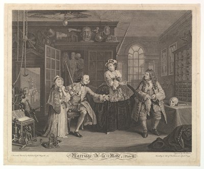 Marriage A-la-Mode, Piatto III, aprile 1745 da Bernard Baron