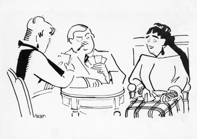 Gioco di carte, illustrazione per Cheri, romanzo di Sidonie-Gabrielle Colette da Bernard Becan