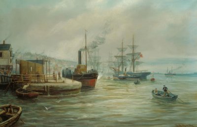 Un battello a vapore e altre navi da Bernard Benedict Hemy