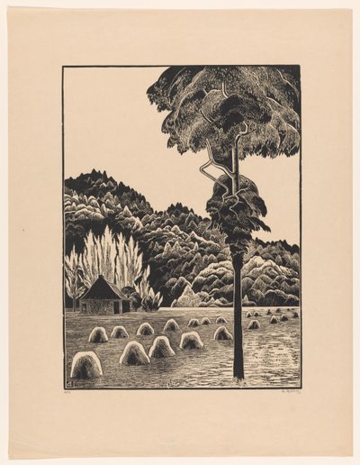Paesaggio dunale con covoni di fieno da Bernard Essers (signed by artist)