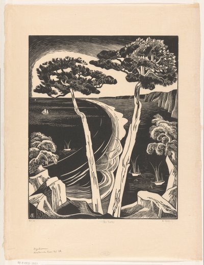 Pini (Baia bretone con bassa marea) da Bernard Essers (signed by artist)