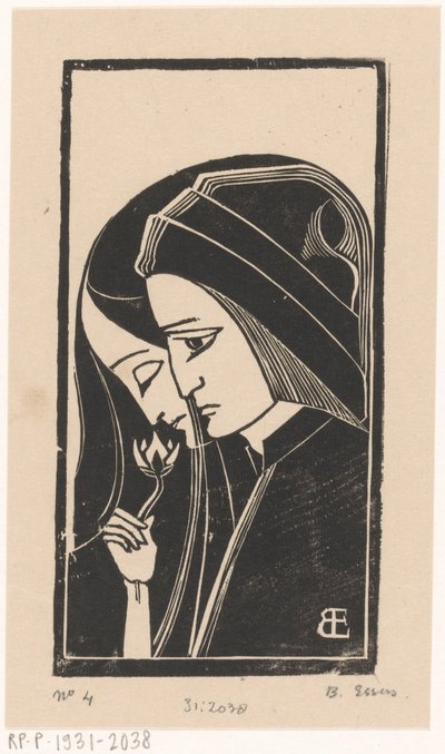 Ritratto di Dante Alighieri e Beatrice Portinari da Bernard Essers (signed by artist)