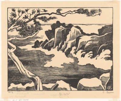 Costa rocciosa a Saint-Raphaël da Bernard Essers (signed by artist)