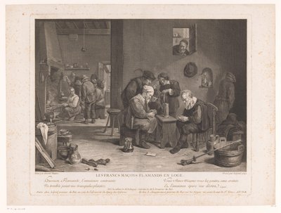 Interno di una locanda con figure che giocano a carte da Bernard François Lépicié