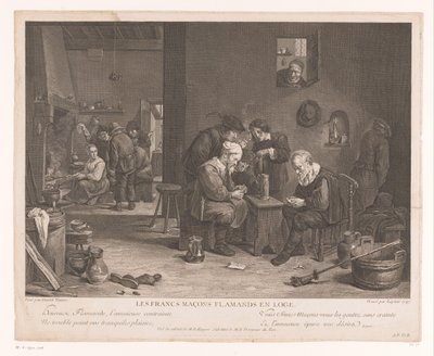 Interno di una locanda con figure che giocano a carte da Bernard François Lépicié