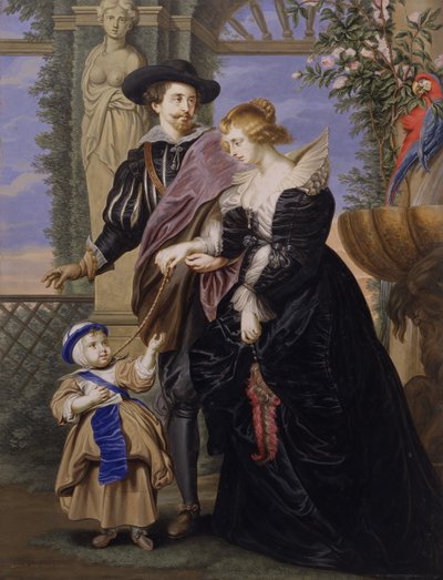 Copia da Rubens, Sua Moglie Helena Fourment e il Loro Figlio Frans da Bernard Lens