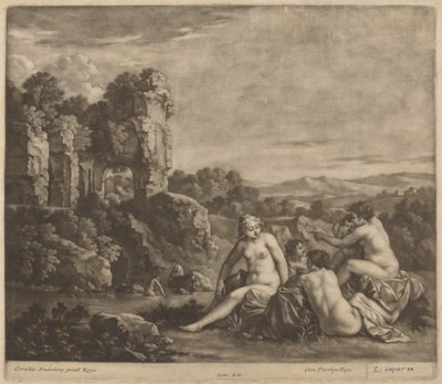 Bagnanti in un Paesaggio da Bernard Lens, after Cornelis van Poelenburch