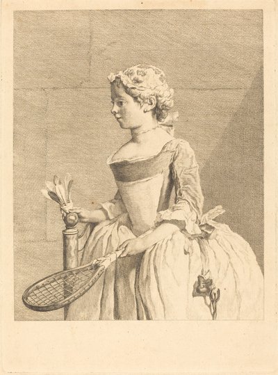 Giovane ragazza al volante da Bernard Lépicié after Jean Siméon Chardin