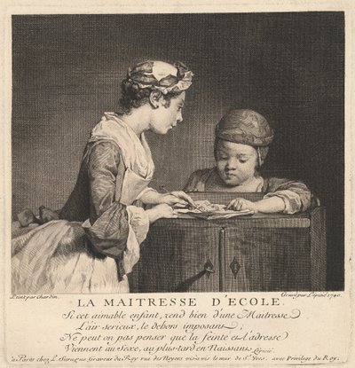 La maestra da Bernard Lépicié after Jean Siméon Chardin