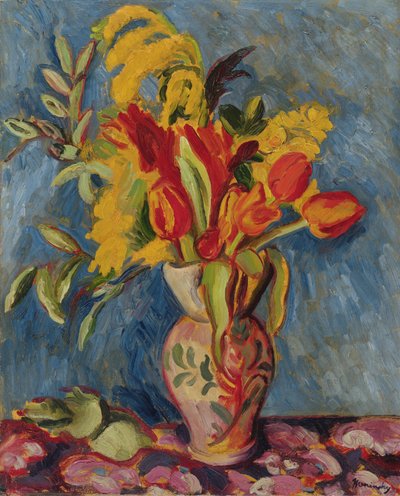 Natura morta con fiori in una brocca, c.1920 da Bernard Meninsky