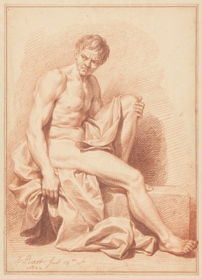 Uomo nudo seduto con drappo da Bernard Picart (signed by artist)