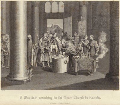 Un battesimo secondo la Chiesa greca in Russia da Bernard Picart