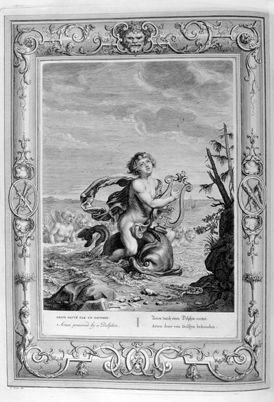 Arione salvato da un delfino, 1733 da Bernard Picart