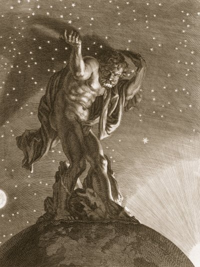 Atlante sostiene i cieli sulle sue spalle, 1731 da Bernard Picart