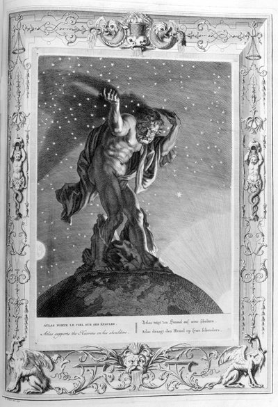 Atlante sostiene i cieli sulle sue spalle, 1733 da Bernard Picart