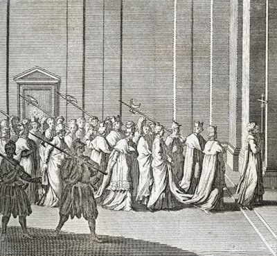 Diversi stadi del conclave, riunione dei cardinali per l