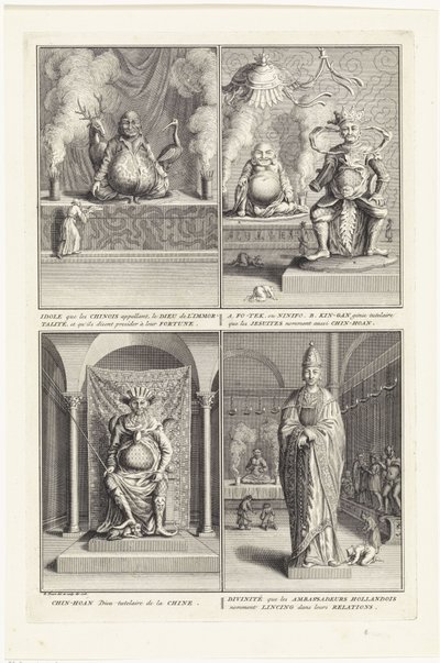 Quattro dei cinesi, 1728 da Bernard Picart