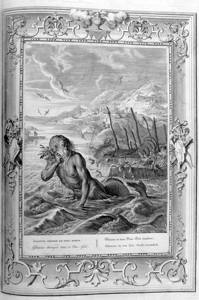 Glauco trasformato in dio del mare, 1733 da Bernard Picart