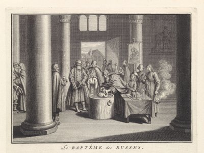 Battesimo infantile in Russia, 1732 da Bernard Picart