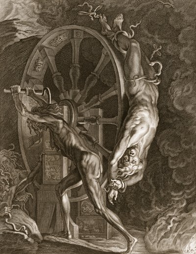 Issione nel Tartaro sulla ruota, 1731 da Bernard Picart