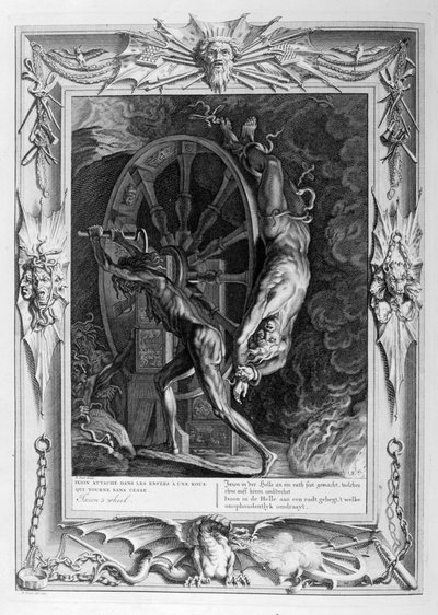 Issione nel Tartaro sulla ruota, 1733 da Bernard Picart