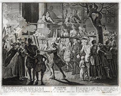 Ebraismo: il modo di condurre gli sposi della Legge a casa - una rappresentazione della processione con cui la comunità onorava, alla festa di Simhat Torah, coloro che erano stati scelti, uno per benedire la lettura dell