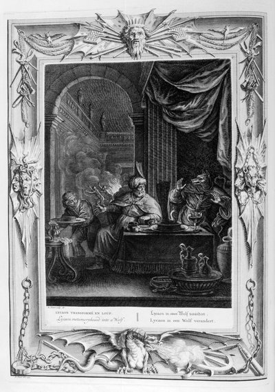 Licaone trasformato in lupo, 1733 da Bernard Picart