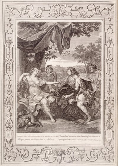 Meleagro presenta la testa del cinghiale ad Atalanta, 1731 da Bernard Picart