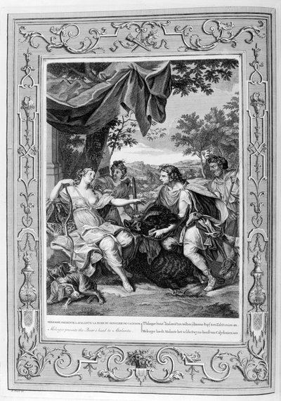 Meleagro presenta la testa del cinghiale ad Atalanta, 1733 da Bernard Picart