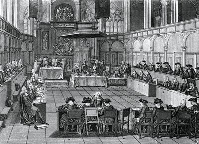Sinodo protestante tenuto nel 1730 nella Nieuwe Kerk (Chiesa Nuova) ad Amsterdam, Paesi Bassi, incisione di Bernard Picart (1673-1733) da Bernard Picart