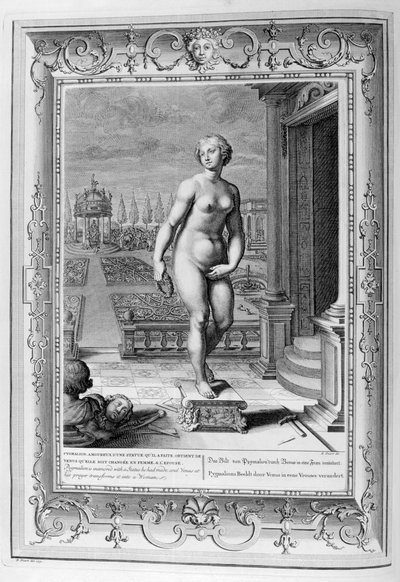 Pigmalione innamorato della statua che ha fatto da Bernard Picart