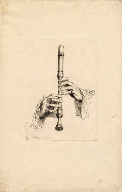 Mani di suonatori di flauto dolce, circa 1700 da Bernard Picart