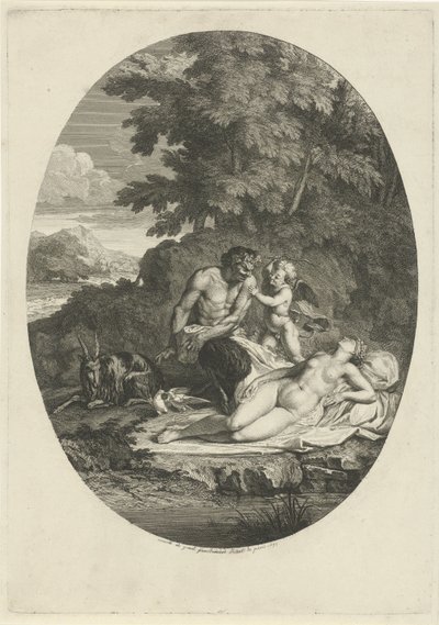 Satiro insidia la Venere dormiente da Bernard Picart