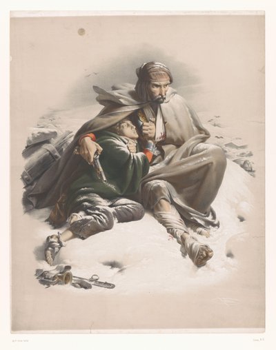 Soldati feriti in un paesaggio invernale da Bernard Romain Julien
