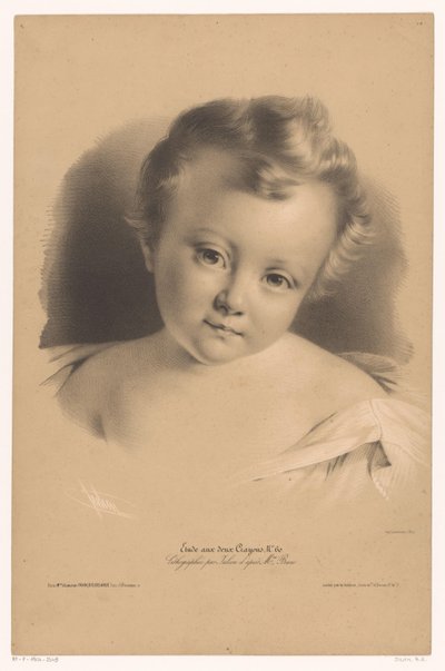 Ritratto di un bambino piccolo Studies in twee soorten krijt (serie) Étude aux deux Crayons (serie) da Bernard Romain Julien