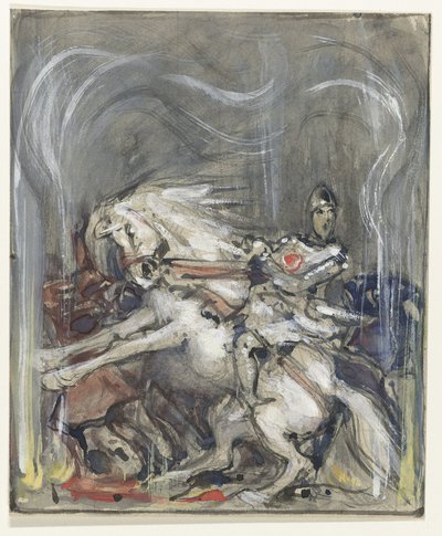 Cavaliere su cavallo impennato da Bernard Willem Wierink