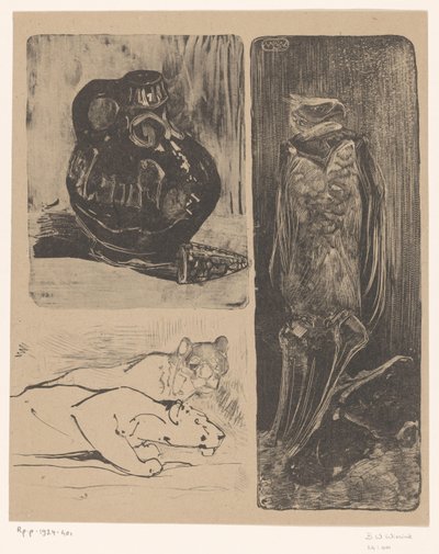 Vaso, leonesse e un avvoltoio da Bernard Willem Wierink