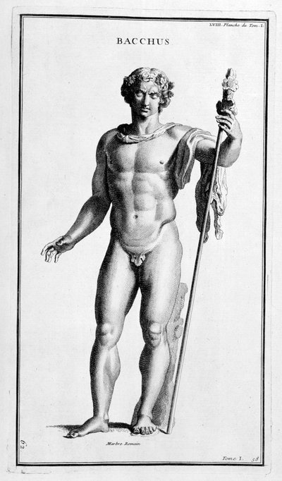 Bacco, dopo una statua romana, 1757 da Bernard de Montfaucon