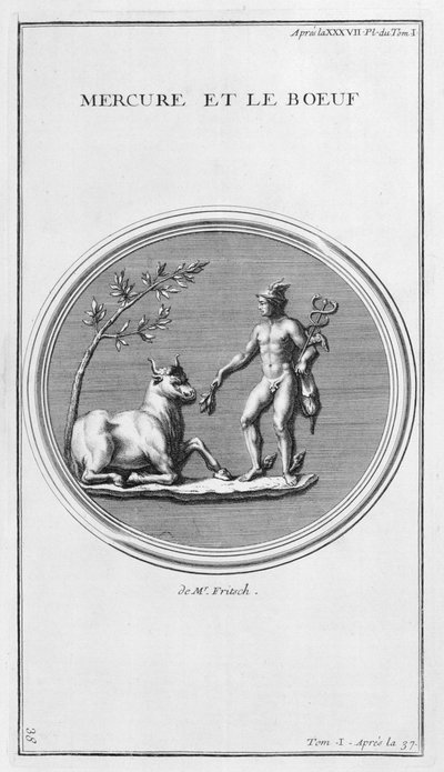 Mercurio e il Bue, 1757 da Bernard de Montfaucon