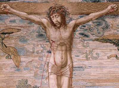 Arazzo fiammingo. Serie Baldacchino di Carlo V. Cristo della Misericordia. Pannello dell