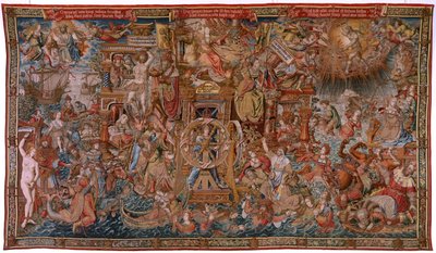 Arazzo fiammingo. Serie Gli Onori. Fortuna, La via agli Onori. Quinto arazzo della serie. Modello Cartonisti del circolo di Bernard van Orley e Jan Gossaert de Mabuse. Manifattura Pieter van Aelst, Bruxelles da Bernard van Orley