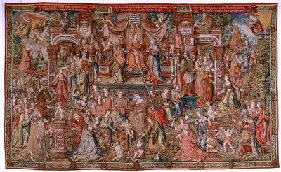 Arazzo fiammingo. Serie Gli Onori; Prudenza. Settimo arazzo della serie. Modello Cartonisti del circolo di Bernard van Orley e Jan Gossaert (Mabuse). Manifattura Pieter van Aelst, Bruxelles. Ca 1550. da Bernard van Orley