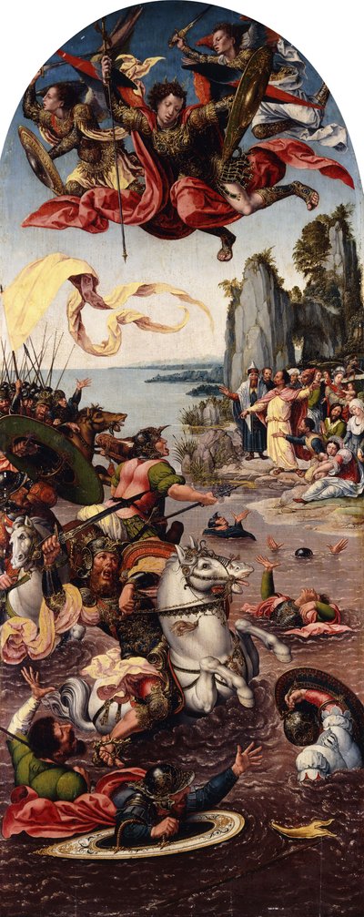 Mosè che divide il Mar Rosso alla presenza di San Michele da Bernard van Orley
